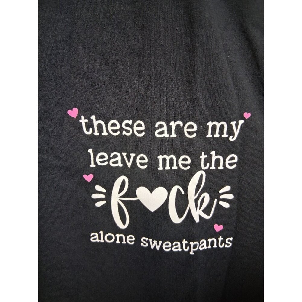 Jerzees Sweat Pants Casual Loungewear Joggers Pajamas Funny Black Size XL